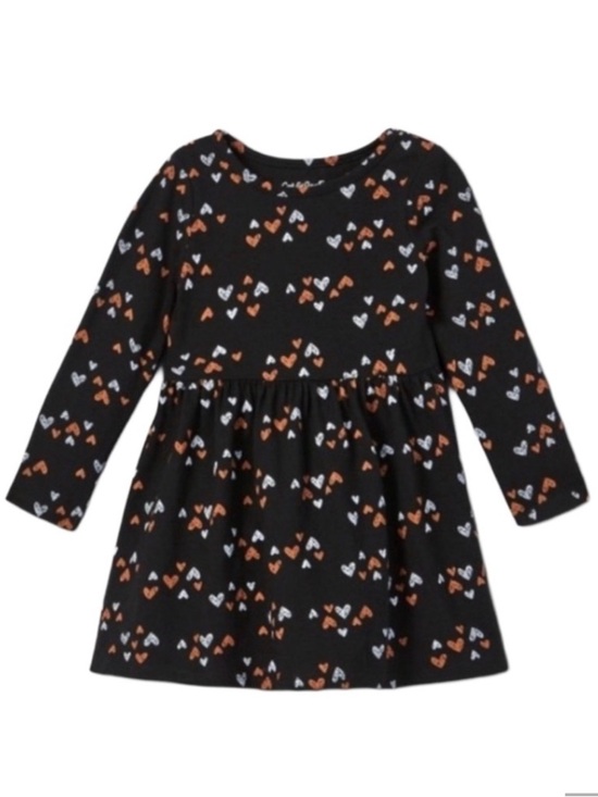 Cat & Jack Other - CAT & JACK GIRLS HEART PRINT DRESS - BLACK VARIOUS SIZES  (NEW WITH TAGS) A7
